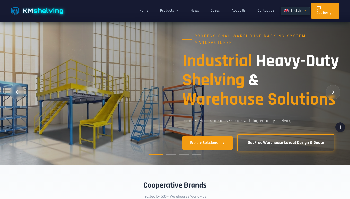 KMS Shelving: Multilingual Export Website for an Industrial Racking Brand